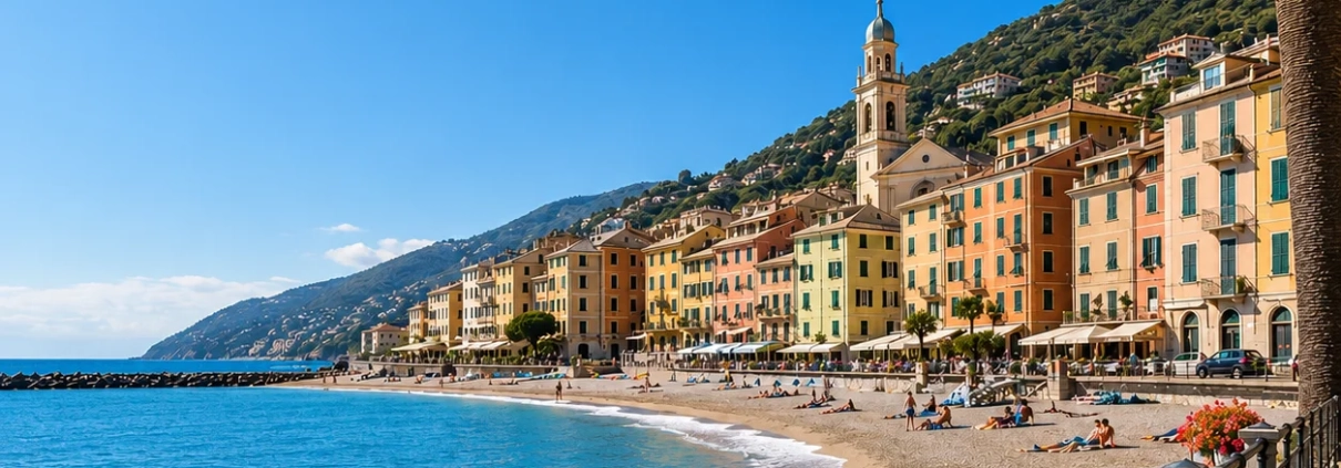 Lungomare di Celle Ligure durante una gita di gruppo con partenza da Gattinara in Piemonte