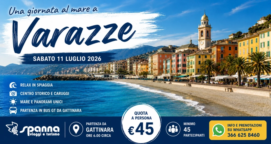 Gita organizzata Varazze da Gattinara Spanna Viaggi